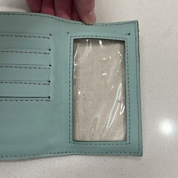 Nena & Co Leather Artisan Wallet, Mint Green - Picture 7 of 10